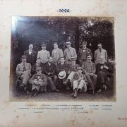 Pelican Essay Club members, including Leonard on the extreme left wearing a boater