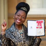 Floella Benjamin with her Dame Commander medal after being awarded her damehood by the Prince of Wales at an investiture ceremony at Buckingham Palace