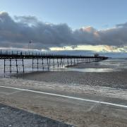 The vast expanse of sand under Southport Pier by reader Louise Baldwin