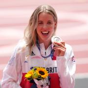 Keely Hodgkinson with her silver medal at the Tokyo 2020 Olympic Games.