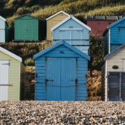 Colourful beach huts in Milford on Sea