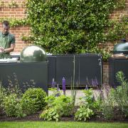 Vlaze Adapt modular outdoor kitchen with two inbuilt BBQs, prep sink and prep area.