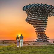 The Singing Ringing Tree at sunset.