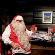 Santa in his workshop in Rovaniemi, Finland.