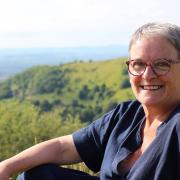 Anne Buffoni at Barrow Wake near Birdlip, overlooking Crickley Hill