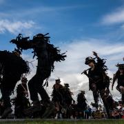 Beltane Border Morris perform at Shrewsbury Folk Festival last year.