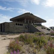 Pagodas which were testing labs used in the research and development of the atomic bomb at Orford Ness National Nature Reserve