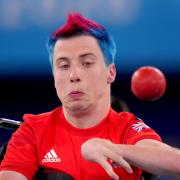 Great Britain's David Smith competes in the Individual - BC1 Gold Medal Match. He sported an eye-catching red and blue mohawk back then but remained tight-lipped when quizzed on his hairstyle of choice this time around.