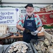 Shucking oysters