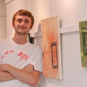 Felix Butterwick at his show marking the end of his residency at Shipping Brow Gallery