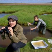 Jenna Cains (Community & Education Lead, Galloway & Southern Ayrshire UNESCO Biosphere) and Olena Kadochnikova-Yashkina (project officer at Annan Harbour Action Group), on the Merse