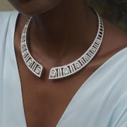 Perspective collar featuring Ashoka cut diamonds and brilliant cut diamonds set in platinum, POA