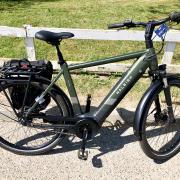 Tim and Claire's Raleigh E-bikes.