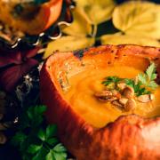 For an extra touch of autumn, serve your soup in a bowl made out of a squash.