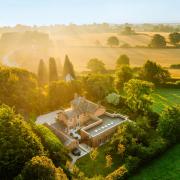 A bird's eye view of The Old Vicarage, located on the Sandstone Trail at Bickerton.