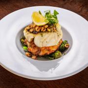 Old school favourite pan-seared cod fillet, set on a bubble and squeak hash cake. John Allen Photography