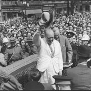 Churchill greeted like a conquering hero, Quebec City, Canada, August 1943. Pic: US National Archives and Records Administration