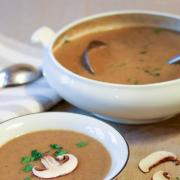 This chestnut and mushroom soup will keep the chill off.