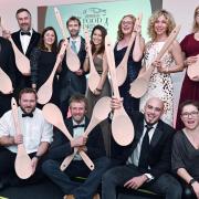 The proud winners with their wonderful Cotswold Life Food & Drink Awards 2024 wooden spoons