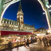 Christmas in Hamburg at the 19th-century Rathaus.