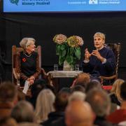 Fiona Reynolds with Charlie Cooper at Cirencester History Festival 2024