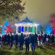 Carols around the Bandstand at Vivary Park. Photo: Taunton Town Council