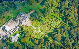 The beautiful grounds of Elvaston Castle from above
