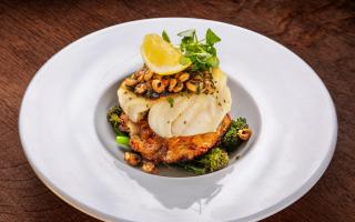 Old school favourite pan-seared cod fillet, set on a bubble and squeak hash cake. John Allen Photography