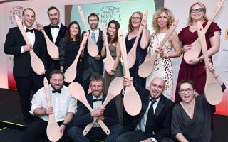 The proud winners with their wonderful Cotswold Life Food & Drink Awards 2024 wooden spoons