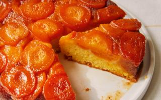 Mary Berry’s Upside-down Apricot and Cointreau Pudding.